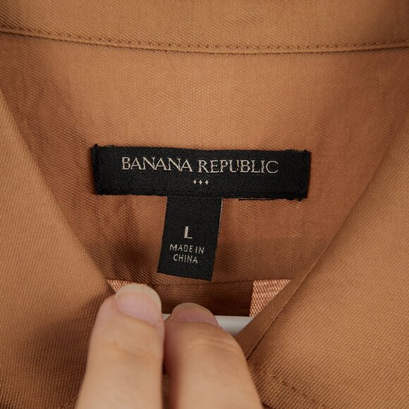 Banana Republic Button Front Roll Tab Utility Shirt Women's Size Large - Picture 4 of 7